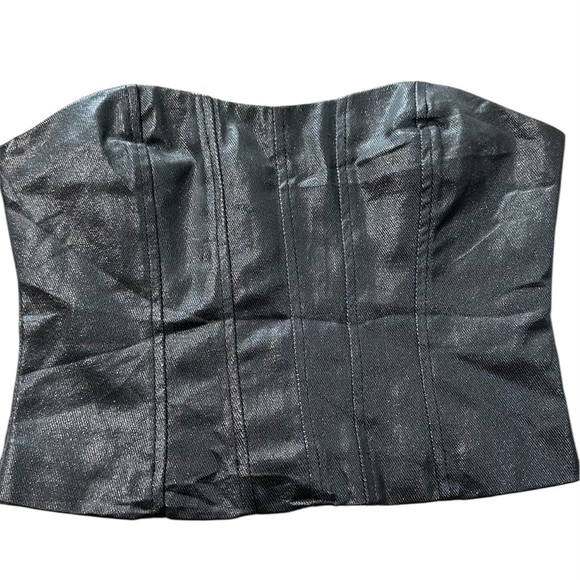 PrettyLittleThing Gray Corset  Bustier Sleeveless Simmering Crop Top - Picture 1 of 12